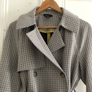 Topshop plaid trench coat